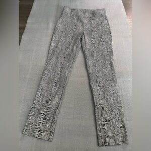 Joseph Ribkoff Zebra Print Pull On Pants Black Silver Woodgrain Striped Sz 8